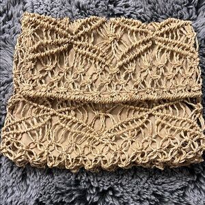 Handcrafted Tan Woven Clutch
